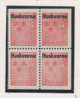 Zweden Lokale Zegel Cat. Facit Sverige 2000 Private Lokaalpost Huskvarna 14;  4 Verschillende Tandingen - Local Post Stamps