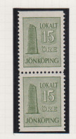 Zweden Lokale Zegel Cat. Facit Sverige 2000 Private Lokaalpost Jönköping 6 Paar, Of Boven Of Onder Ongetand - Local Post Stamps