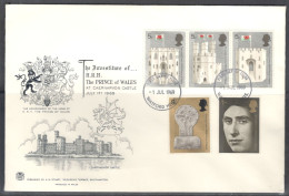 United Kingdom Of Great Britain.  FDC Sc. 597a, 598-599.  H.R.H. The Prince Of Wales.  FDC Cancellation On FDC Envelope - 1952-1971 Dezimalausgaben (Vorläufer)