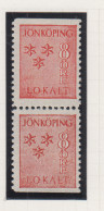 Zweden Lokale Zegel Cat. Facit Sverige 2000 Private Lokaalpost Jönköping 8 Paar, Of Boven Of Onder Ongetand - Local Post Stamps