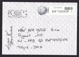 France: Parcel Fragment (cut-out) To Netherlands, 2024, ATM Machine Label, BB Rate 3.20 EUR, QR Code (minor Crease) - Lettres & Documents