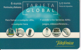 TARJETA DE ESPAÑA DE PREPAGO DE TELEFONICA GLOBAL 6 EUROS - Telefonica