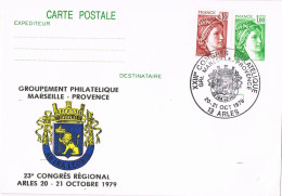 54585. Entero Postal ARLES (Provence) France 1979.  CXongreso Regional, Escudo - Pseudo-interi Di Produzione Privata