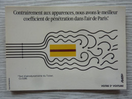 CP Test D'aérodynamisme Du Ticket De Métro RATP, - Metro