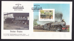 Bophuthatswana: FDC First Day Cover, 1991, 1 Stamp, Souvenir Sheet, Steam Locomotive, Train, Transport (traces Of Use) - Bofutatsuana