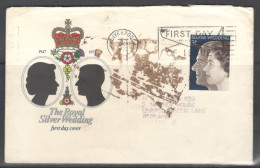 United Kingdom Of Great Britain. FDC Sc. 683. 25th Wedding Anniversary Of Queen Elizabeth II And Prince Philip  FDC Canc - 1971-1980 Decimale  Uitgaven