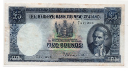 New Zealand 5 Pounds ND 1960-67 Captain Cook Fleming Sign P-160 Very Fine - Nuova Zelanda