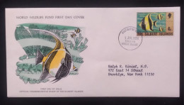 EL)1976 THE GILBERT ISLAND, WORLD WILDLIFE FUND, WWF, TURISM, MOORIAN IDOL, CIRCULATED TO NEW YORK - USA, FDC - Andere-Oceanië