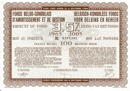 Titre De 1965- Fonds Belgo-Congolais D'Amortissement Et De Gestion - Emprunt 1965 - 2005 3,5 % - A - C