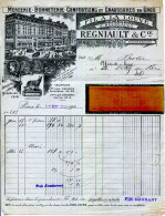 FACTURE.PARIS.MERCERIE.BONNETERIE.CONFECTIONS & CHAUSSURES.REGNNIAULT & Cie.17 RUE TURBIGO. - Textile & Clothing