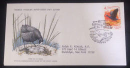 EL)1976 RUSSIA, WOLRD WILDLIFE FUND, WWF, WATERFOWL, COOT, CIRCULATED TO NEW YORK - USA, FDC - Neufs