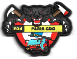 Ecusson PVC POMPIERS AEROPPORT SSLIA CDG PARIS EQ 4 - Brandweer