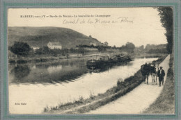 CPA (51) MAREUIL-sur-AY - Mots Clés: Canal De La Marne Au Rhin, Chemin De Halage, écluse, Péniche - 1916 - Mareuil-sur-Ay