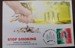 StO) 2018  VIETNAM, STOP SMOKING - RISKS AND EFFECTS OF CIGARETTE SMOKING, LUNGS, FDC XFop Smoking Campaign - Vietnam