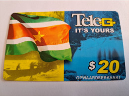 SURINAME US 20,-  / UNITS GSM  PREPAID / TELEG ITS YOURS/ SURINAME FLAG  /    MOBILE CARD    **16404 ** - Surinam