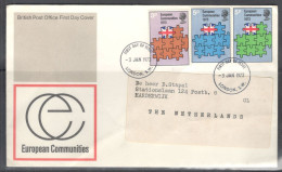 United Kingdom Of Great Britain.  FDC Sc. 685-687.  Britain's Entry Into EEC.  FDC Cancellation On FDC Envelope - 1971-1980 Em. Décimales