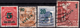 Berlin 1949, Allied Occupation, Community Editions, Mi 64 - 67 Used Lot4 - Usados