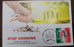 O) 2018  VIETNAM, STOP SMOKING - RISKS AND EFFECTS OF CIGARETTE SMOKING, LUNGS, FDC XF - Vietnam