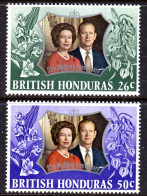 BRITISH HONDURAS - 1972 ROYAL SILVER WEDDING SET (2V) FINE MNH ** SG 341-342 - Honduras Britannico (...-1970)