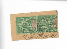 NOUMEA Nouvelle Calédonie Colonies CAD Sur Paire 5c Colonies Fragment 1898  .    G - Andere & Zonder Classificatie