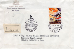 1965 SAN MARINO FDC Posta Aerea Aerei Moderni 500 Lire L. Dart - FDC