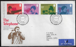 United Kingdom Of Great Britain.  FDC Sc. 777-780. Telephone Centenary. The Telephone, Invented By Alexander Graham Bell - 1971-80 Ediciones Decimal