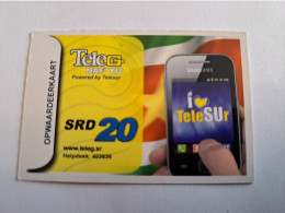 SURINAME US 20,-  / UNITS GSM  PREPAID/  / I LOVE TELE SUR     /    MOBILE CARD    **16413 ** - Surinam