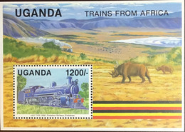 Uganda 1991 Trains From Africa Wildlife Minisheet MNH - Uganda (1962-...)