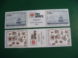 P0LYNESIE YVERT PO ORDINAIRE N° 393A/394A TIMBRES NEUFS ** LUXE - MNH - SERIES COMPLETES- COTE 8,40 EUROS - Unused Stamps