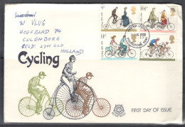 United Kingdom Of Great Britain.  FDC Sc. 843-846.  Cycling.  FDC Cancellation On FDC Envelope - 1971-80 Ediciones Decimal