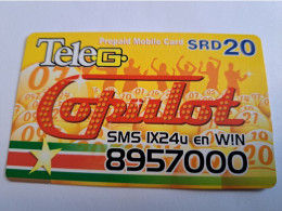 SURINAME US $ 20-    PREPAID CALLING CARD   /  COPULOT            **16424** - Suriname