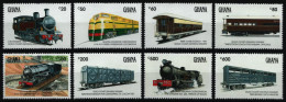 Ghana 1992 - Mi-Nr. 1652-1659 ** - MNH - Eisenbahn / Trains - Ghana (1957-...)