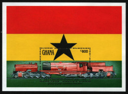 Ghana 1992 - Mi-Nr. Block 191 ** - MNH - Eisenbahn / Trains - Ghana (1957-...)