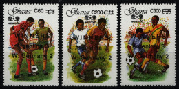 Ghana 1989 - Mi-Nr. 1270-1272 ** - MNH - Fußball / Soccer - Ghana (1957-...)