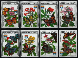 Ghana 1992 - Mi-Nr. 1721-1728 ** - MNH - Schmetterlinge / Butterflies - Ghana (1957-...)