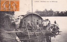 LAOS - Radeau Sur Le Mékong éditeur Houel Douanier à Paksé Indochine - Laos