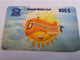 SURINAME US $ 5,-     PREPAID / TELESUR  /  GEZONDHEIDS JOURNAAL  /      / FINE USED CARD            **16431** - Suriname