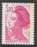 Liberté - Une Bande De Phosphore à Droite - 3 F. 70 - Rose - (1987) - Y & T N° 2486 A ** - 1982-1990 Libertà Di Gandon