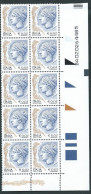 Italia 2003; La Donna Nell' Arte Da € 0,02 S.p.A.: Blocco D' Angolo Di 10 Francobolli Con Codice Alfanumerico. - 2001-10: Nieuw/plakker