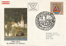 M 1446) Österreich 1981 Mi# 1693 FDC: 800 Jahre St. Nikola A.d. Donau, Wappen - Cartas & Documentos