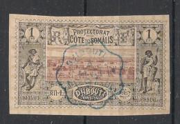 COTE DES SOMALIS - 1894-1900 - N°YT. 6 - Vue De Djibouti 1c Noir - Oblitéré / Used - Oblitérés