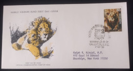 EL)1976 INDIA, WORLD WILDLIFE FUND, WWF, WILD FAUNA, LION- PANTHERA LEO, CIRCULATED TO NEW YORK - USA, FDC - Nuevos