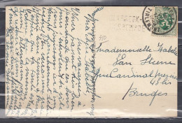 Postkaart Van Thienen Tirlemont Naar Bruges Met Langstempel Glabbeek-Zuurbemde - Linear Postmarks