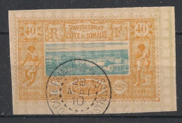 COTE DES SOMALIS - 1894-1900 - N°YT. 14 - Vue De Djibouti 40c Jaune - Oblitéré / Used - Usati