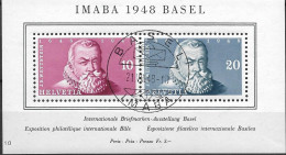 1948 Schweiz Mi. Bl. 13 FD-used  Internationale Briefmarkenausstellung IMABA 1948, Basel. - Oblitérés