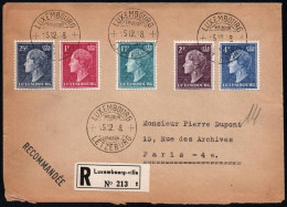 Luxembourg 1948 GD Charlotte Defins FDC Mi  (Ref: 2038) - Lettres & Documents