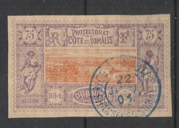 COTE DES SOMALIS - 1894-1900 - N°YT. 16 - Vue De Djibouti 75c Violet-brun - Oblitéré / Used - Usados