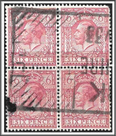 SG 426 6d Deep Reddish Purple Block Of 4 Used Hrd2a - Oblitérés