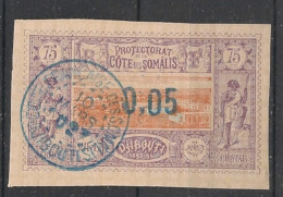 COTE DES SOMALIS - 1902 - N°YT. 23a - Vue De Djibouti 0,05 Sur 75c - Avec Virgule - Oblitéré / Used - Gebraucht