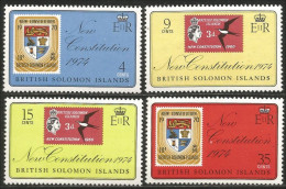 822 Solomon Islands Constitution Swallow Hirondelle Lion Armoiries Coat Arms MNH ** Neuf SC (SOL-147) - Stamps On Stamps